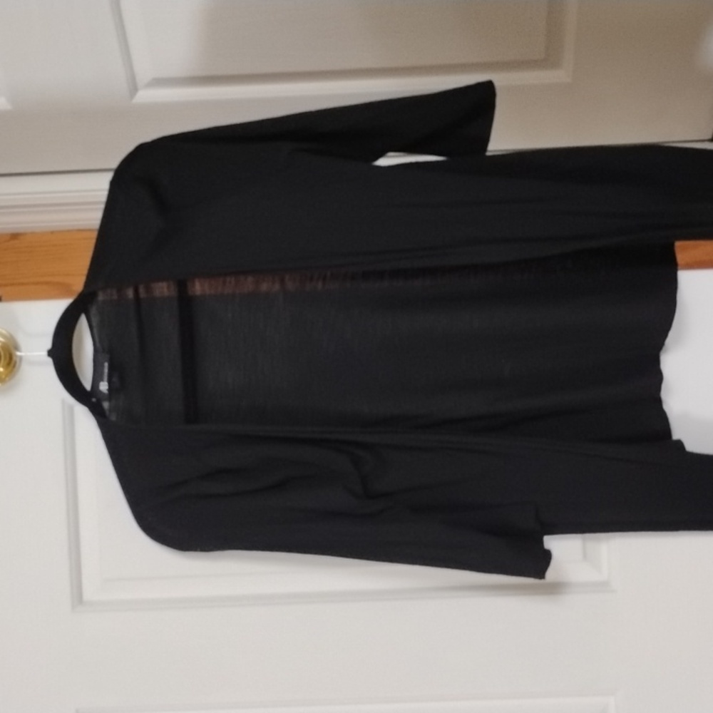 Black Open-Front Cardigan